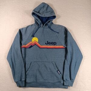 Jedco Jeep Hoodie Mens Medium Blue Pullover Outdoor Embroidered 4x4